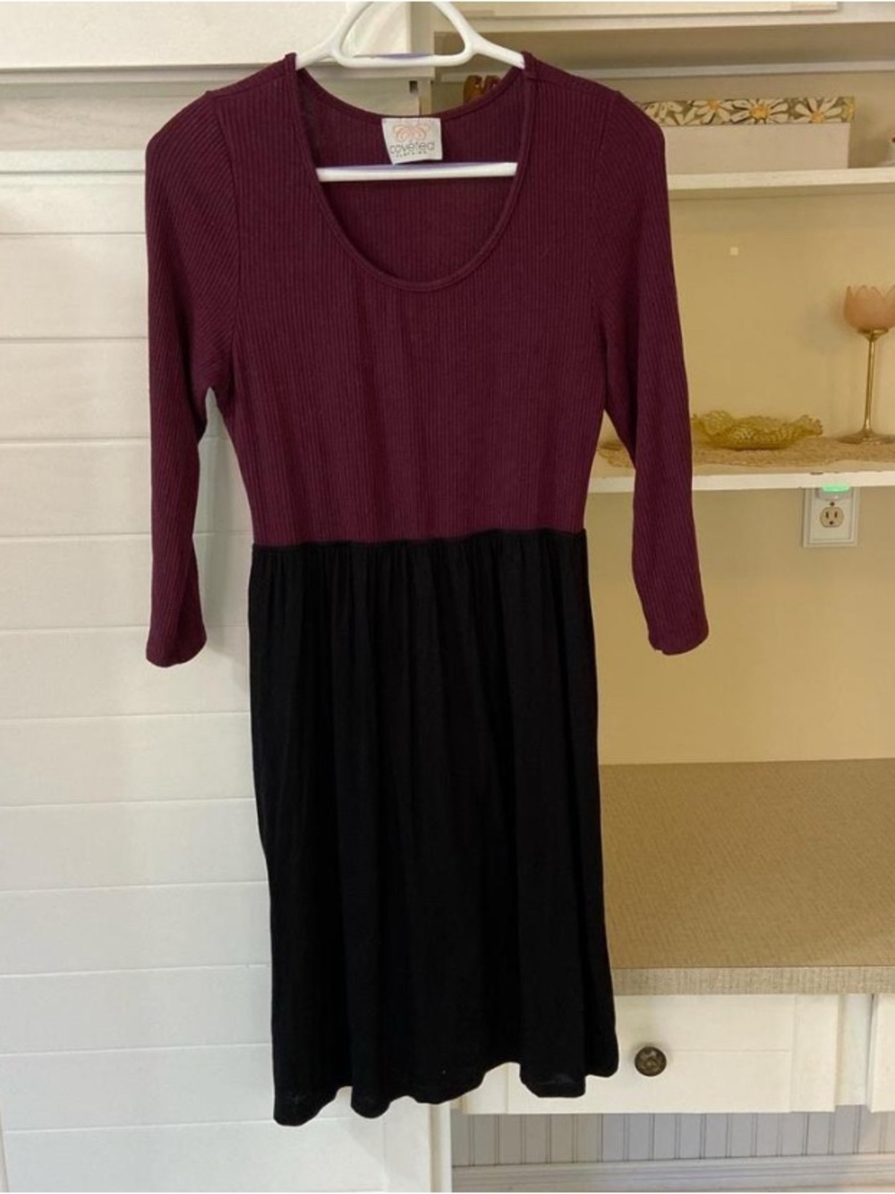 Black & Purple Colour-Block Dress